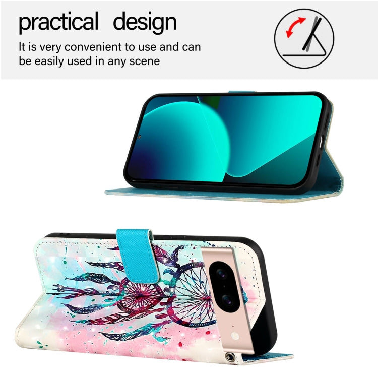 For Google Pixel 8a 3D Painting Horizontal Flip Leather Phone Case