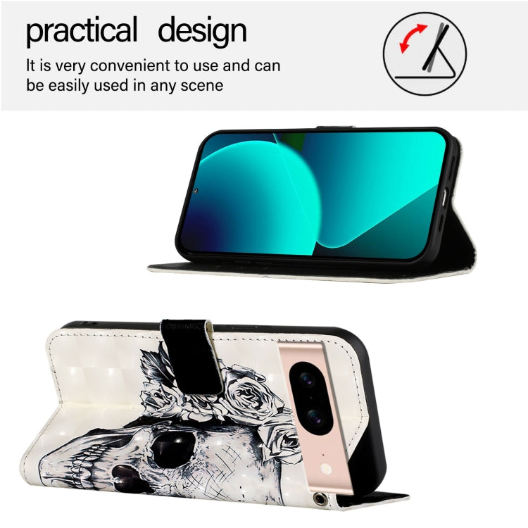 For Google Pixel 8a 3D Painting Horizontal Flip Leather Phone Case