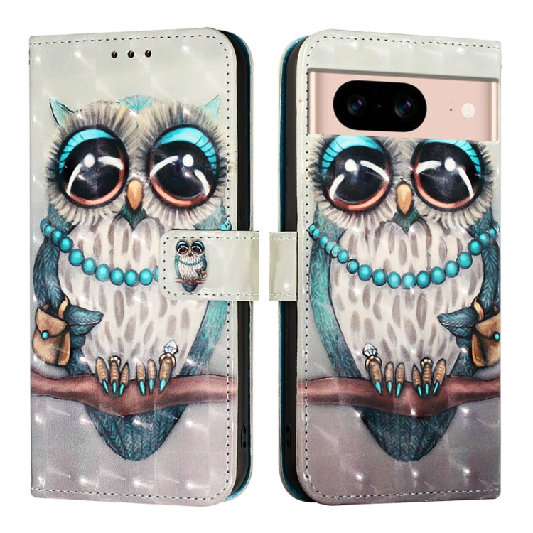 For Google Pixel 8a 3D Painting Horizontal Flip Leather Phone Case