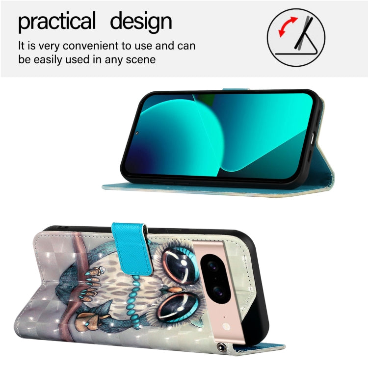 For Google Pixel 8a 3D Painting Horizontal Flip Leather Phone Case