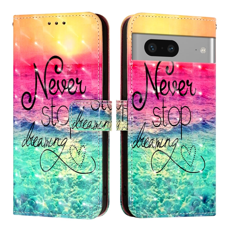 For Google Pixel 7 3D Painting Horizontal Flip Leather Phone Case