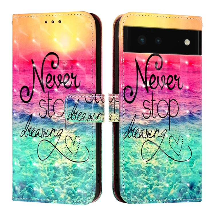 For Google Pixel 6 3D Painting Horizontal Flip Leather Phone Case
