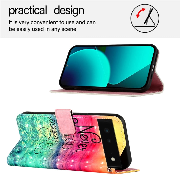 For Google Pixel 6 3D Painting Horizontal Flip Leather Phone Case