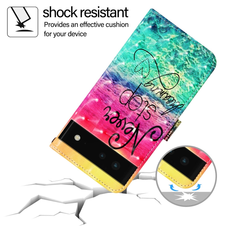 For Google Pixel 6 3D Painting Horizontal Flip Leather Phone Case