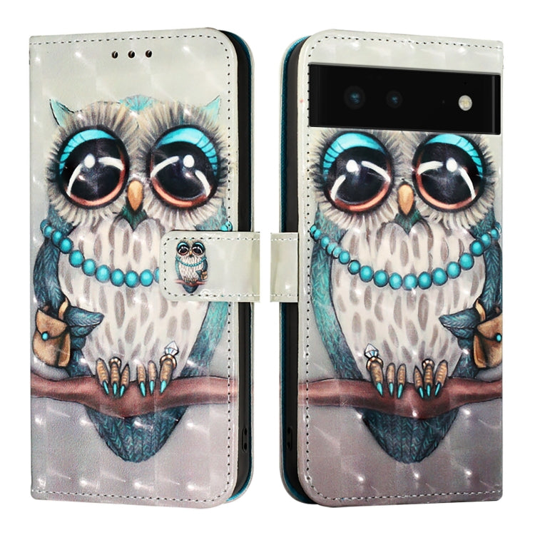 For Google Pixel 6 3D Painting Horizontal Flip Leather Phone Case