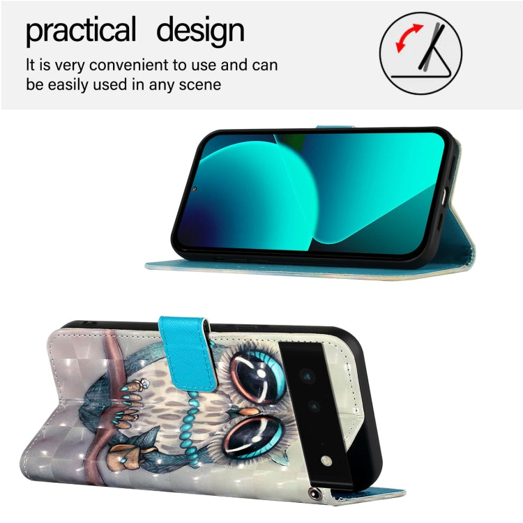 For Google Pixel 6 3D Painting Horizontal Flip Leather Phone Case