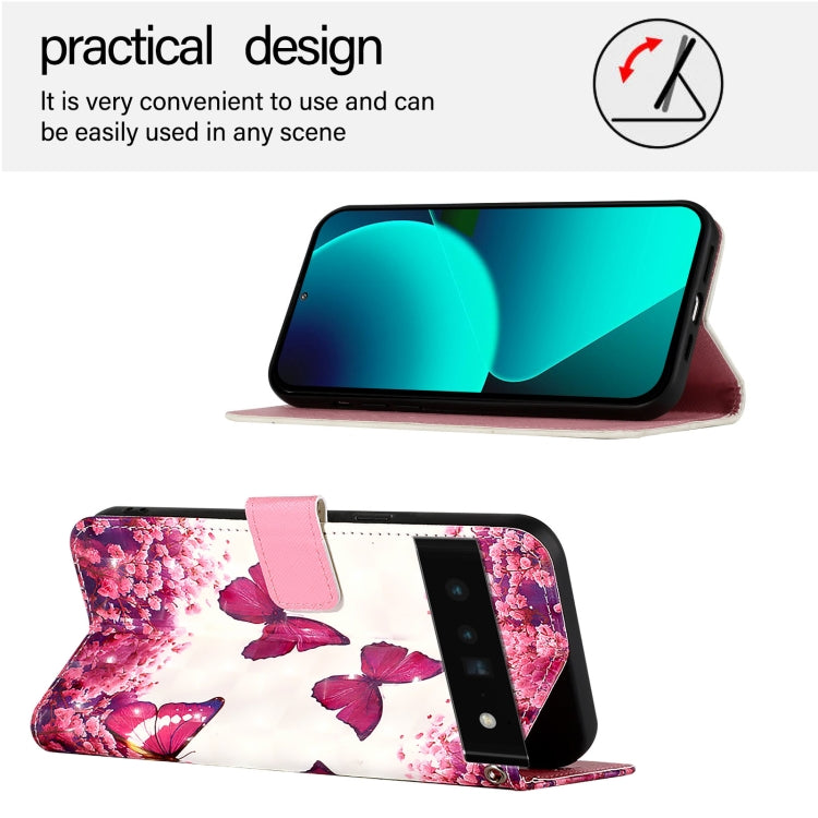 For Google Pixel 6 Pro 3D Painting Horizontal Flip Leather Phone Case
