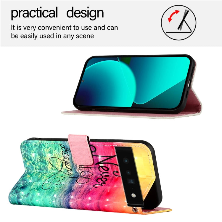 For Google Pixel 6 Pro 3D Painting Horizontal Flip Leather Phone Case