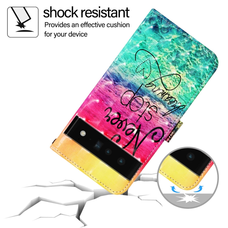 For Google Pixel 6 Pro 3D Painting Horizontal Flip Leather Phone Case