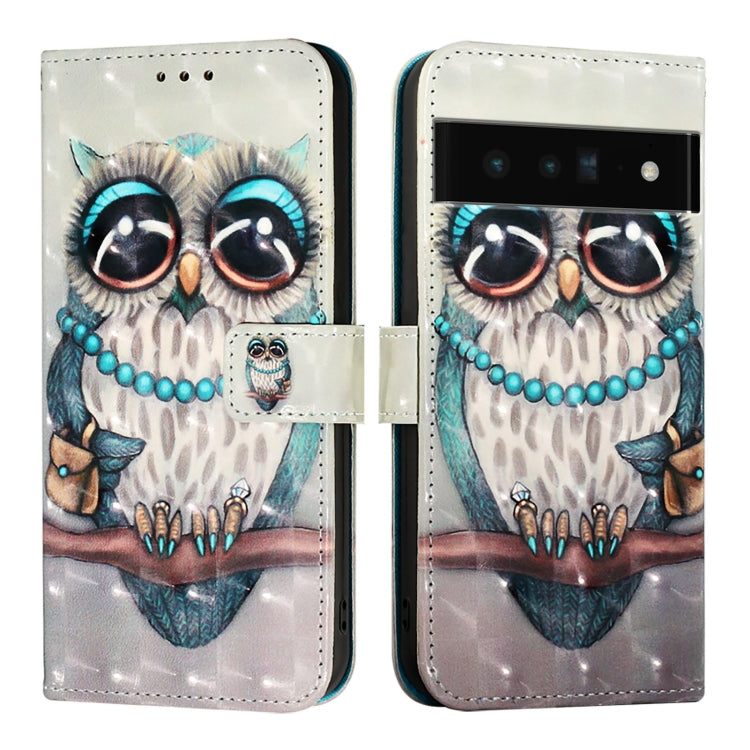 For Google Pixel 6 Pro 3D Painting Horizontal Flip Leather Phone Case