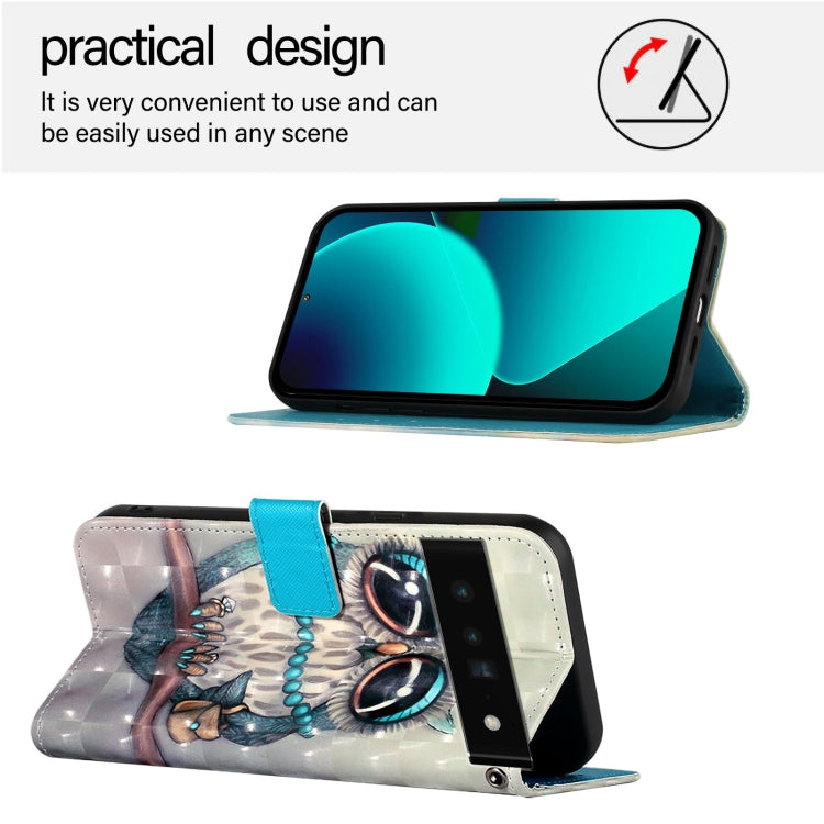 For Google Pixel 6 Pro 3D Painting Horizontal Flip Leather Phone Case