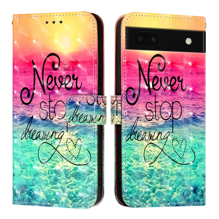For Google Pixel 6a 3D Painting Horizontal Flip Leather Phone Case