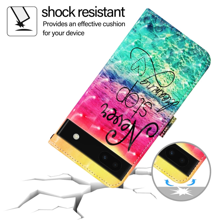 For Google Pixel 6a 3D Painting Horizontal Flip Leather Phone Case