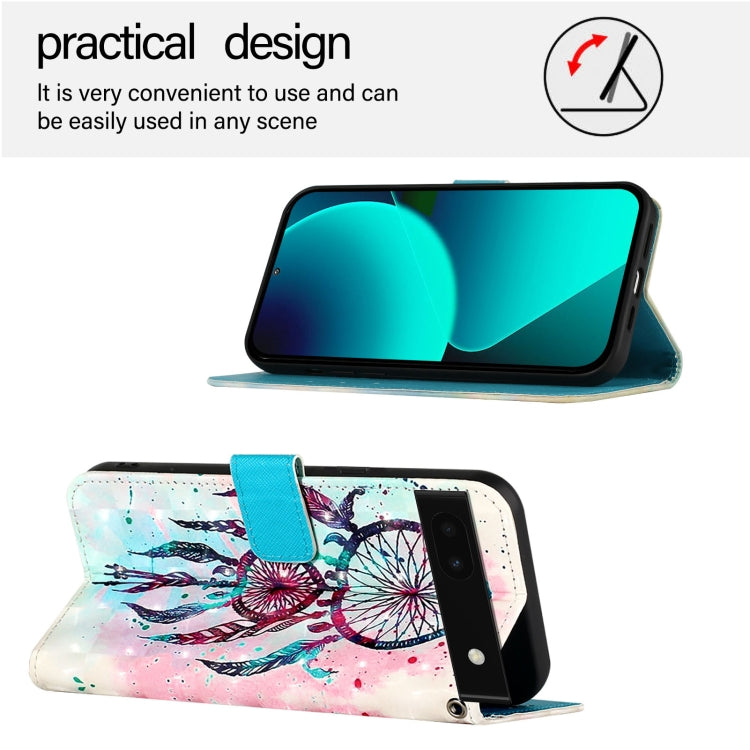 For Google Pixel 6a 3D Painting Horizontal Flip Leather Phone Case