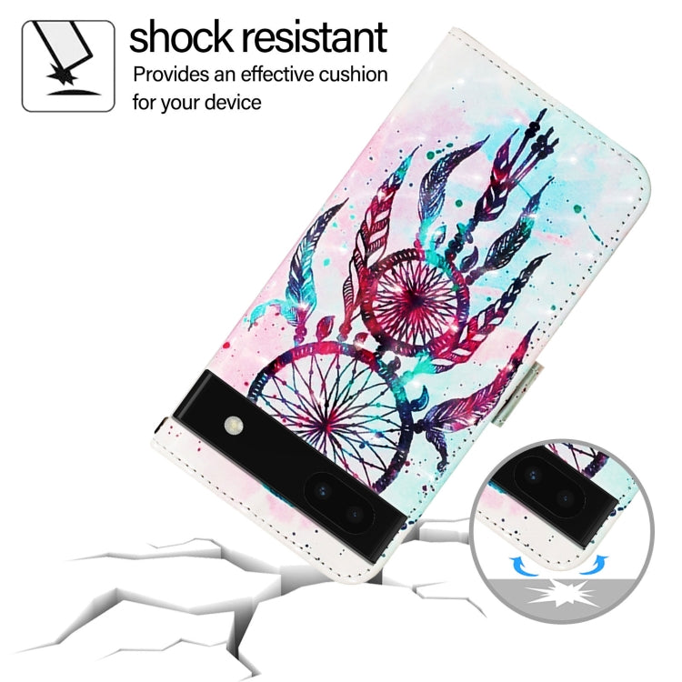 For Google Pixel 6a 3D Painting Horizontal Flip Leather Phone Case