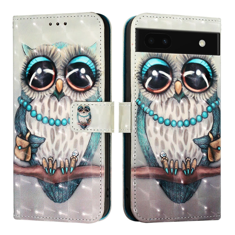 For Google Pixel 6a 3D Painting Horizontal Flip Leather Phone Case
