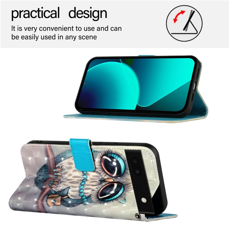 For Google Pixel 6a 3D Painting Horizontal Flip Leather Phone Case