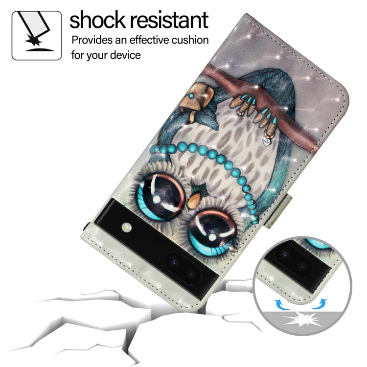 For Google Pixel 6a 3D Painting Horizontal Flip Leather Phone Case