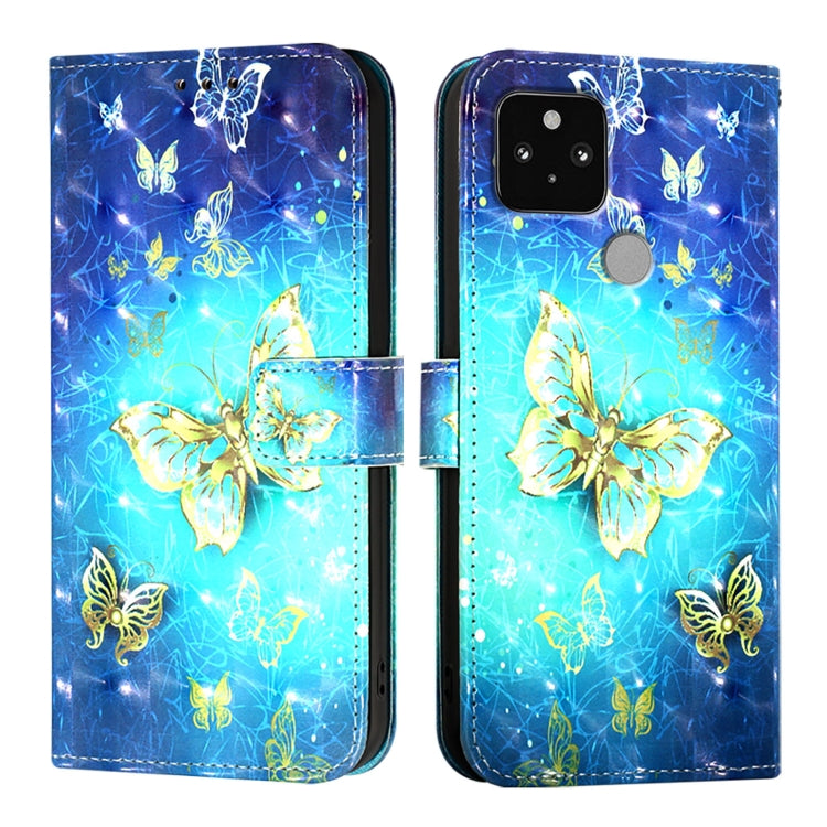 For Google Pixel 5 3D Painting Horizontal Flip Leather Phone Case