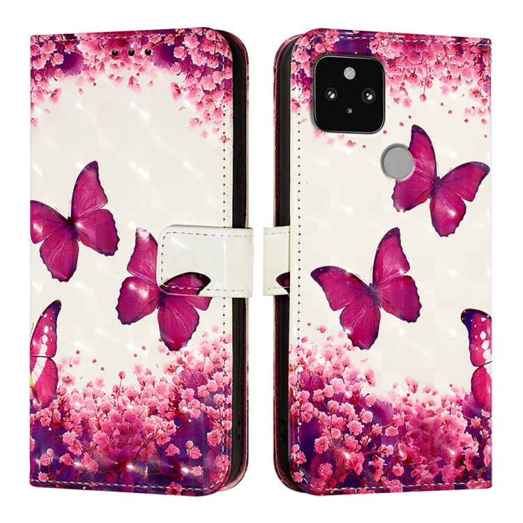 For Google Pixel 5 3D Painting Horizontal Flip Leather Phone Case
