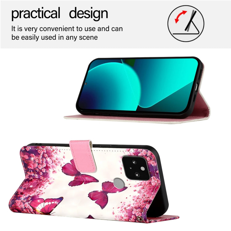 For Google Pixel 5 3D Painting Horizontal Flip Leather Phone Case