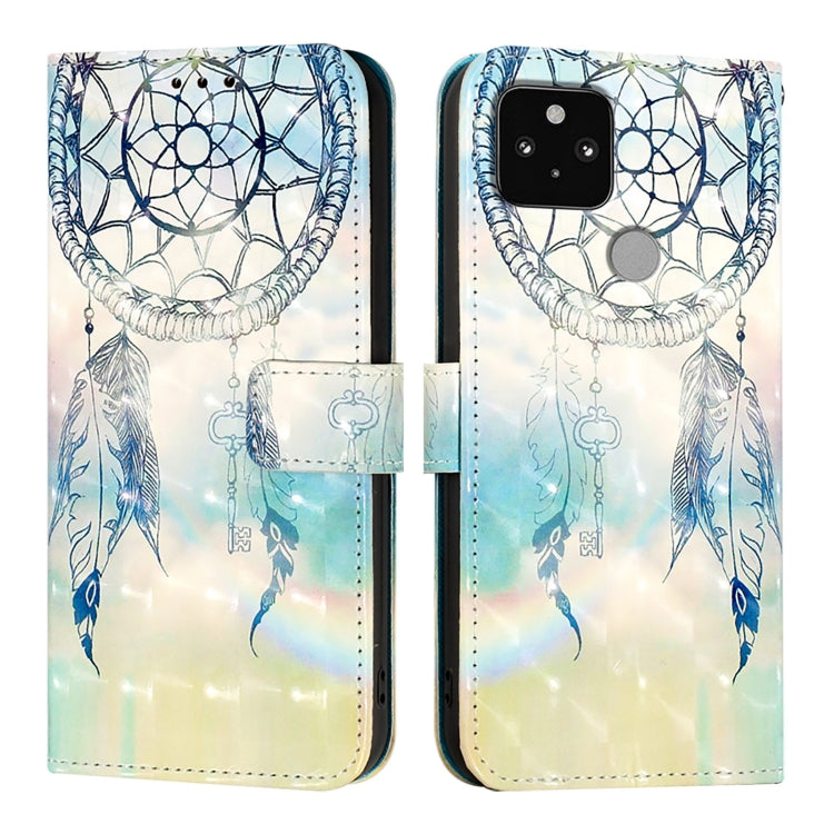 For Google Pixel 5 3D Painting Horizontal Flip Leather Phone Case