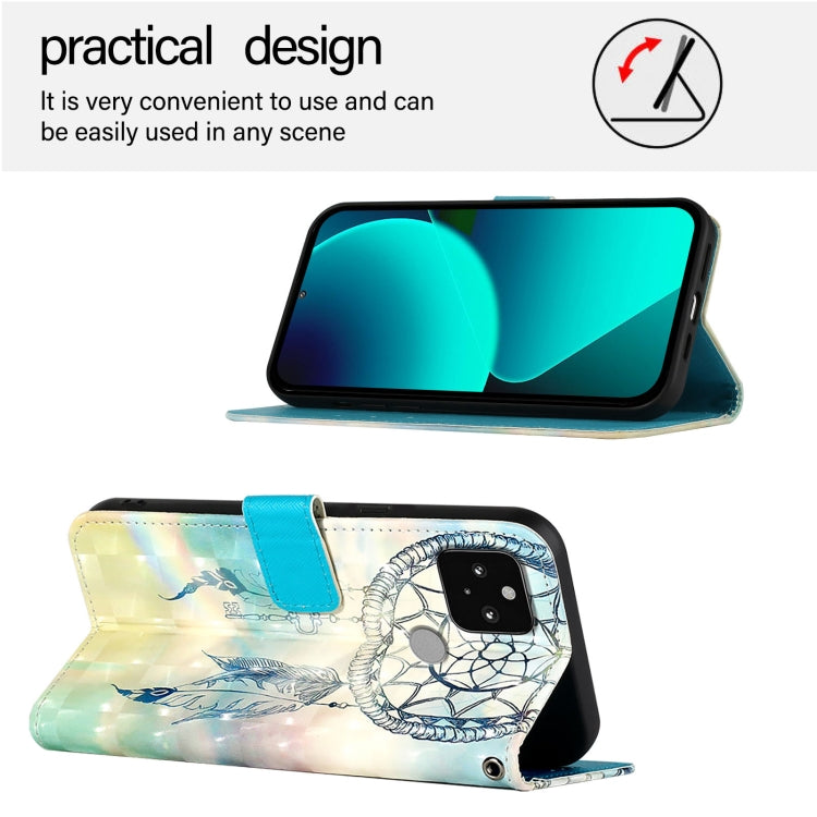 For Google Pixel 5 3D Painting Horizontal Flip Leather Phone Case