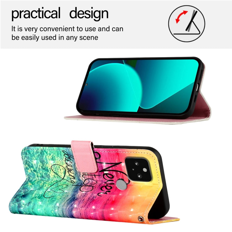 For Google Pixel 5 3D Painting Horizontal Flip Leather Phone Case