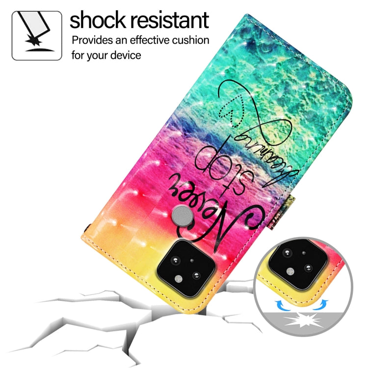 For Google Pixel 5 3D Painting Horizontal Flip Leather Phone Case