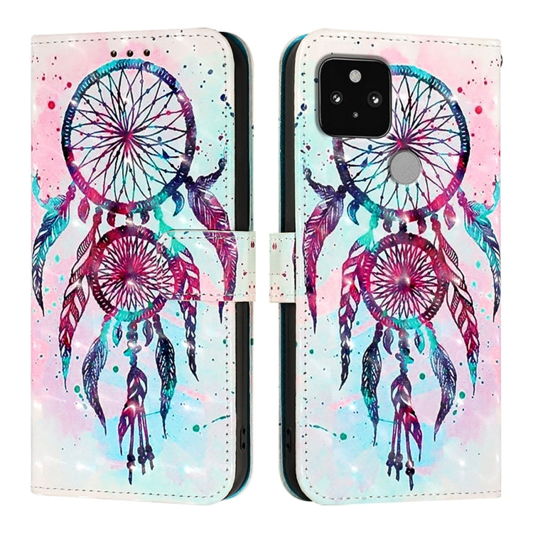 For Google Pixel 5 3D Painting Horizontal Flip Leather Phone Case