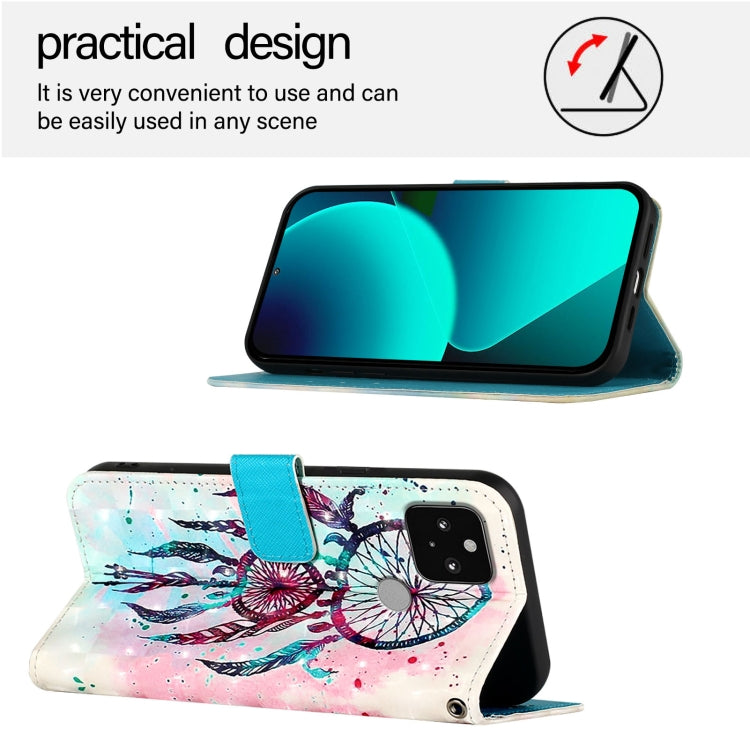 For Google Pixel 5 3D Painting Horizontal Flip Leather Phone Case