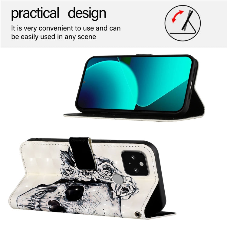 For Google Pixel 5 3D Painting Horizontal Flip Leather Phone Case