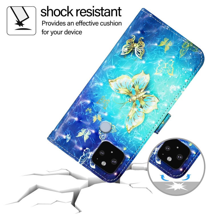 For Google Pixel 5 XL / Pixel 4a 3D Painting Horizontal Flip Leather Phone Case