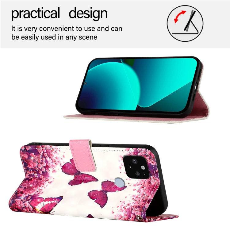 For Google Pixel 5 XL / Pixel 4a 3D Painting Horizontal Flip Leather Phone Case