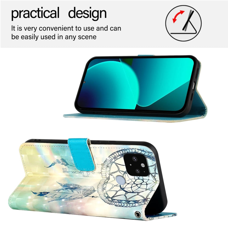 For Google Pixel 5 XL / Pixel 4a 3D Painting Horizontal Flip Leather Phone Case