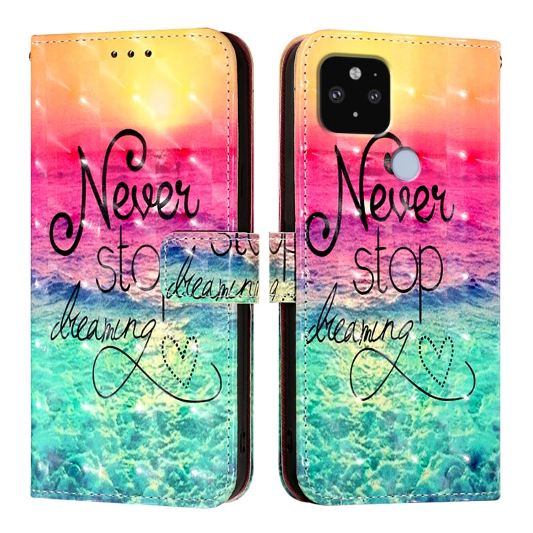 For Google Pixel 5 XL / Pixel 4a 3D Painting Horizontal Flip Leather Phone Case