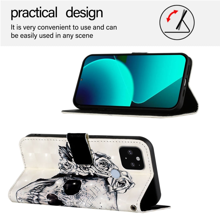 For Google Pixel 5 XL / Pixel 4a 3D Painting Horizontal Flip Leather Phone Case