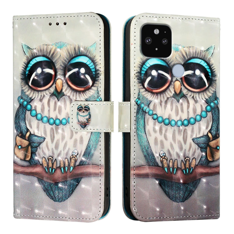 For Google Pixel 5 XL / Pixel 4a 3D Painting Horizontal Flip Leather Phone Case
