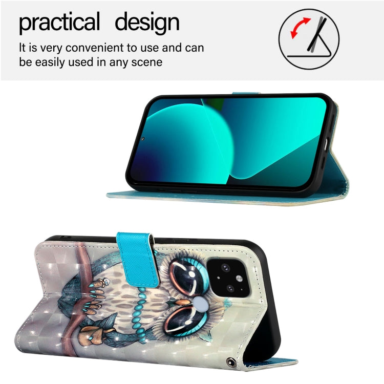 For Google Pixel 5 XL / Pixel 4a 3D Painting Horizontal Flip Leather Phone Case