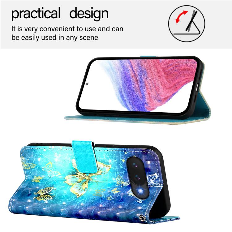 For Google Pixel 9a 3D Painting Horizontal Flip Leather Phone Case