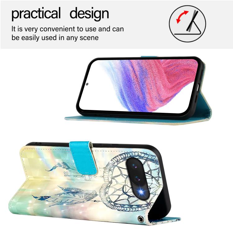 For Google Pixel 9a 3D Painting Horizontal Flip Leather Phone Case