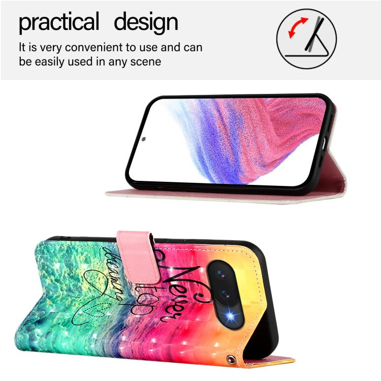 For Google Pixel 9a 3D Painting Horizontal Flip Leather Phone Case