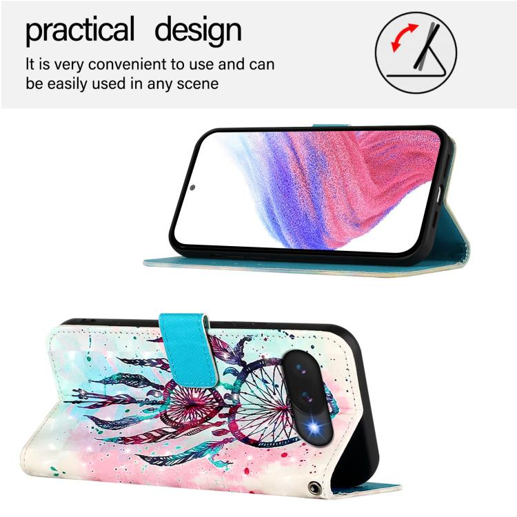 For Google Pixel 9a 3D Painting Horizontal Flip Leather Phone Case