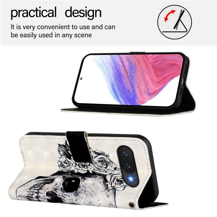 For Google Pixel 9a 3D Painting Horizontal Flip Leather Phone Case