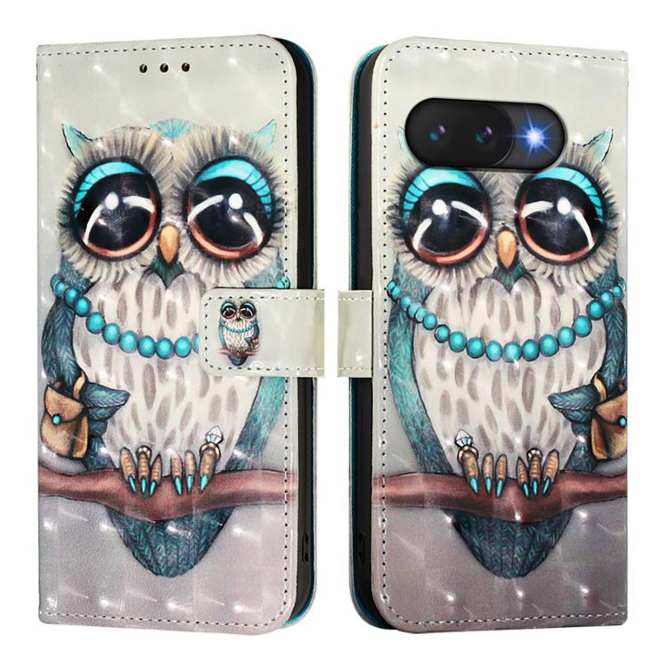 For Google Pixel 9a 3D Painting Horizontal Flip Leather Phone Case