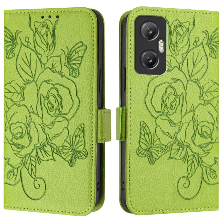 For Infinix Hot 20 5G Embossed Rose RFID Anti-theft Leather Phone Case