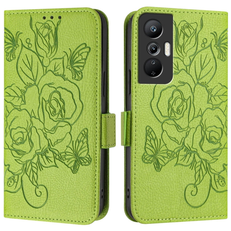 For Infinix Hot 20s / 20 Pro Embossed Rose RFID Anti-theft Leather Phone Case