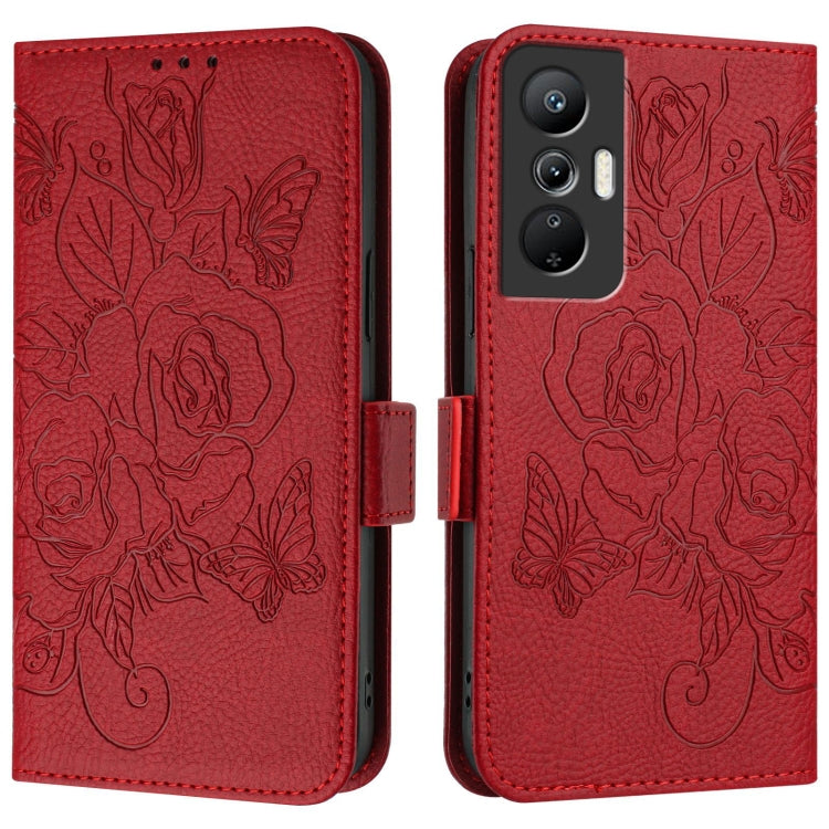 For Infinix Hot 20s / 20 Pro Embossed Rose RFID Anti-theft Leather Phone Case