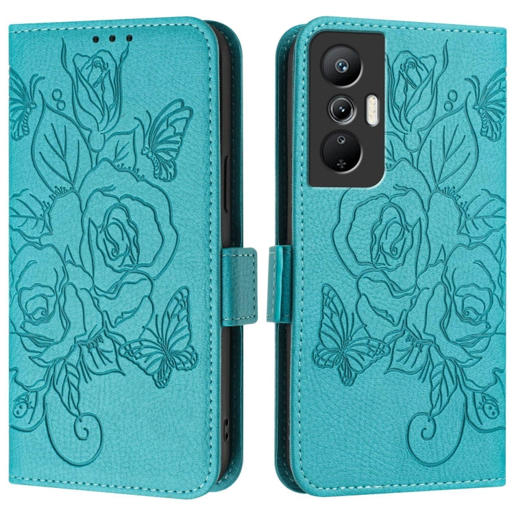 For Infinix Hot 20s / 20 Pro Embossed Rose RFID Anti-theft Leather Phone Case