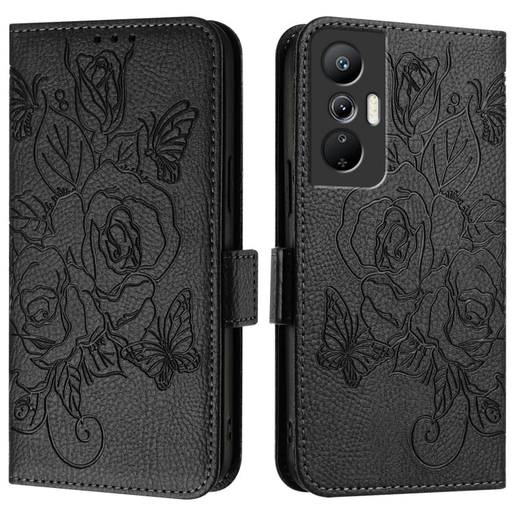 For Infinix Hot 20s / 20 Pro Embossed Rose RFID Anti-theft Leather Phone Case